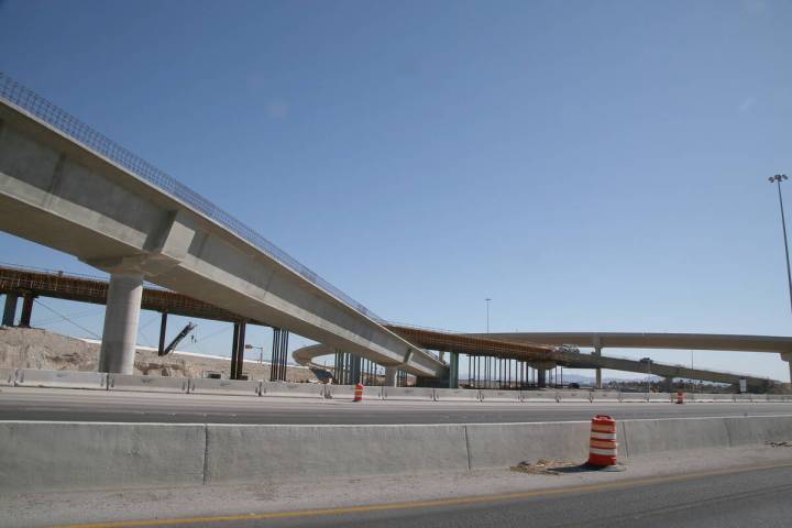 The Centennial Bowl interchange, where U.S. Highway 95 meets the 215 Beltway in northwest Las V ...