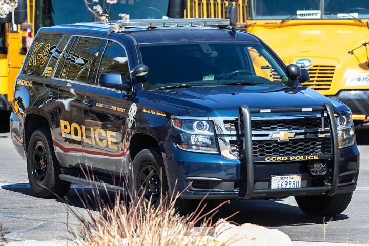 Clark County School District Police Department vehicle (Bizuayehu Tesfaye/Las Vegas Review-Jour ...